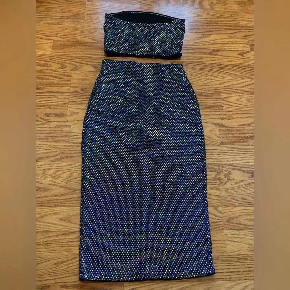 H&M Sparkle Tube Skirt Set size xs - Picture 3 of 8